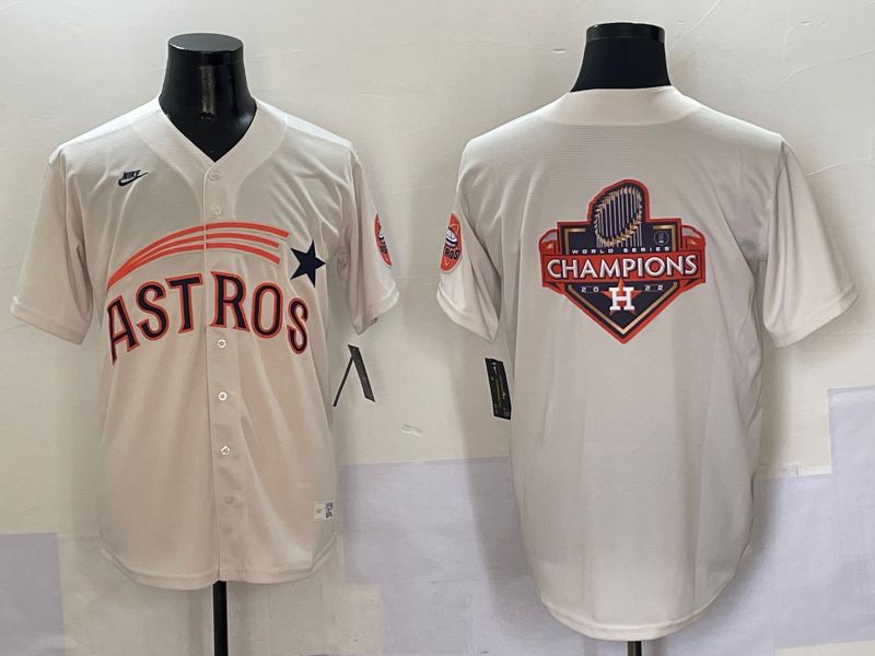 Men Houston Astros Blank Cream Five generations Joint Name 2025 Nike MLB Jersey style 21